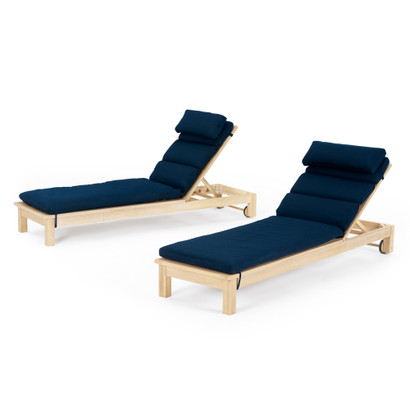 Kooper™ Set of 2 Sunbrella® Outdoor Chaise Lounges - Navy Blue