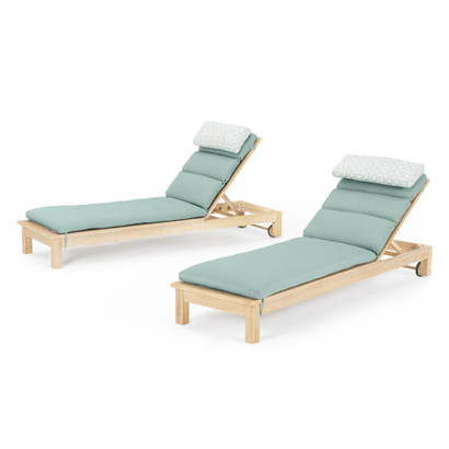 Kooper™ Set of 2 Sunbrella® Outdoor Chaise Lounges - Spa Blue