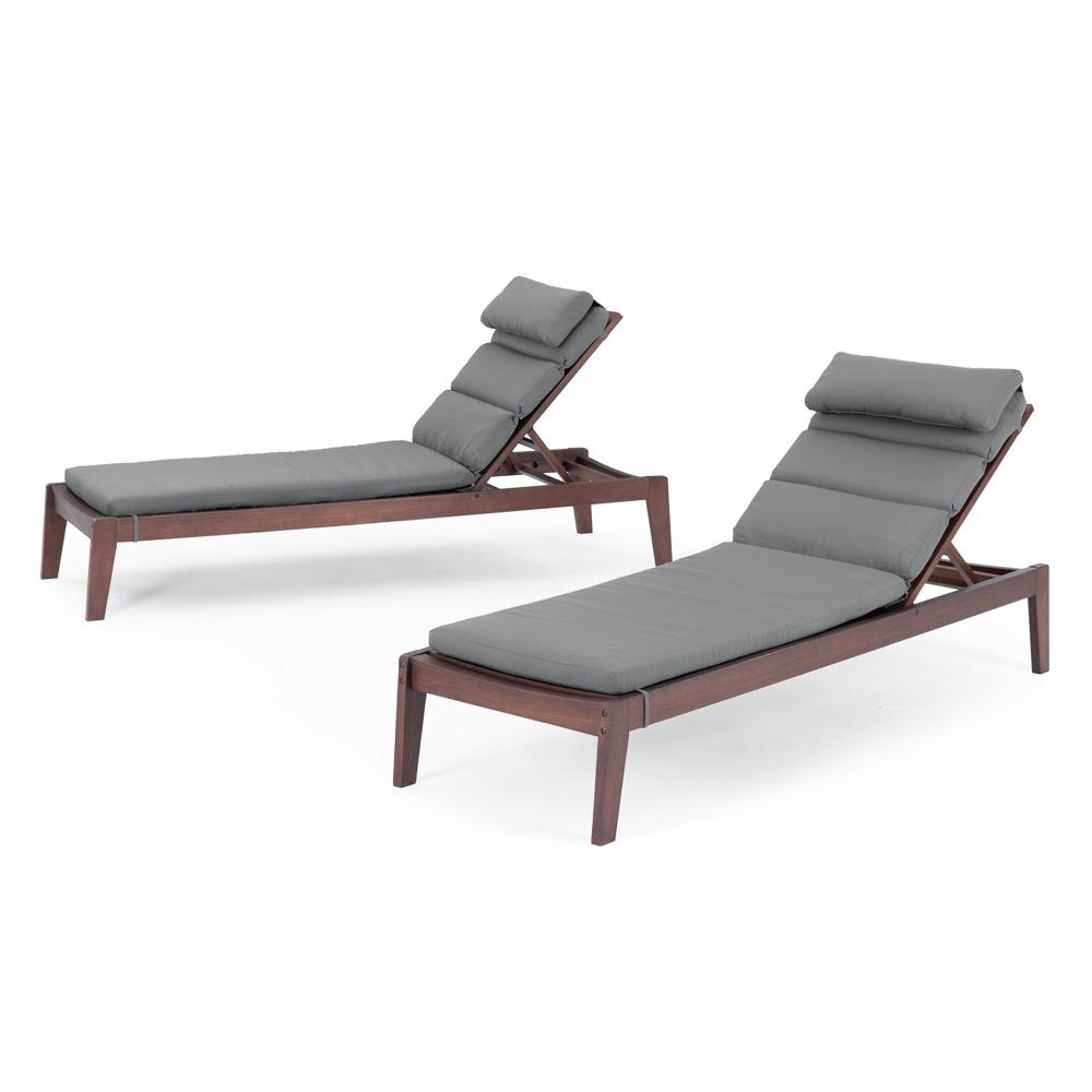 Vaughn™ Set of 2 Outdoor Chaise Lounge Chairs - Charcoal Gray