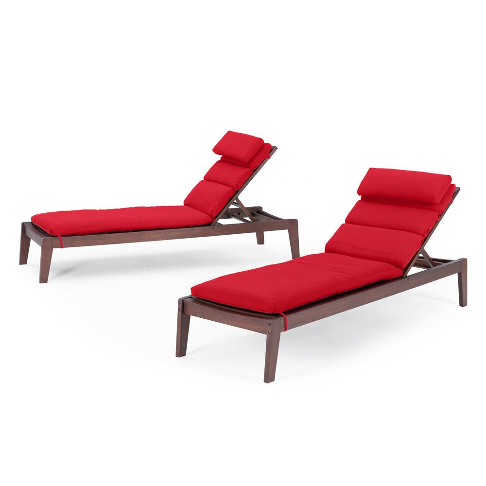 Vaughn™ Set of 2 Outdoor Chaise Lounge Chairs - Sunset Red