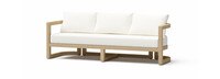 Sarpa Acacia Wood 91in Outdoor Patio Sofa - Linen White