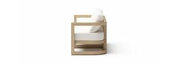 Sarpa Acacia Wood 91in Outdoor Patio Sofa - Linen White