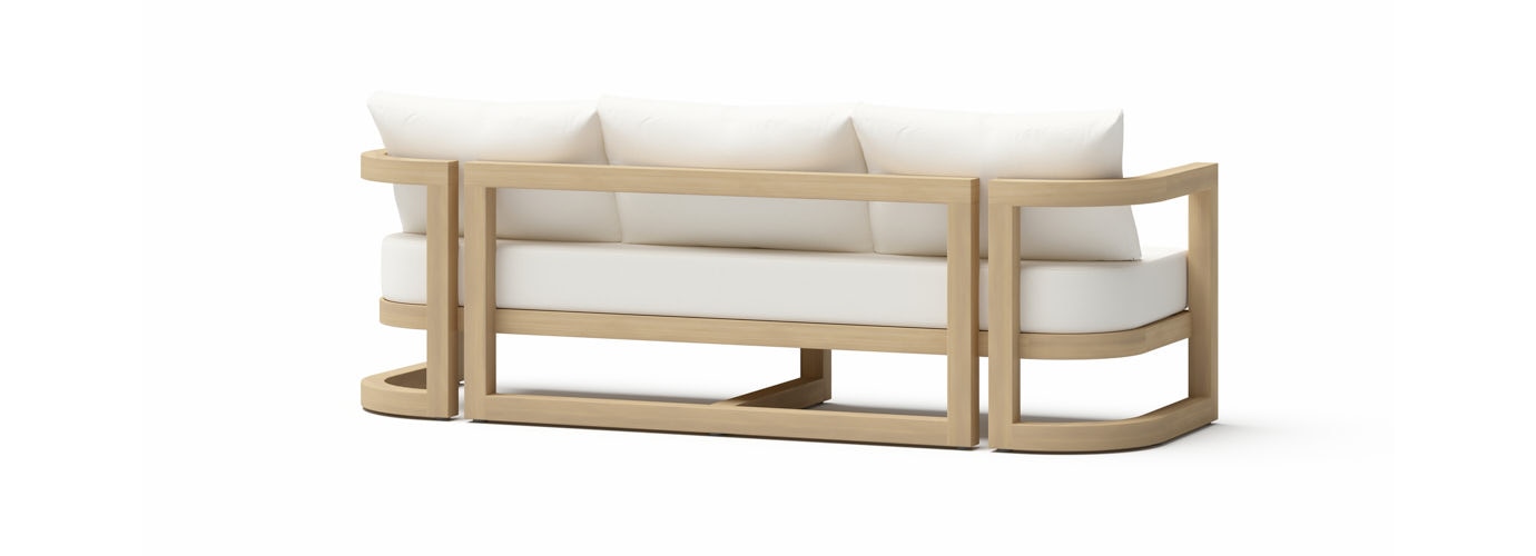 Sarpa Acacia Wood 91in Outdoor Patio Sofa - Thumbnail 4