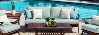 Vaughn™ 76in Outdoor Sofa - Spa Blue