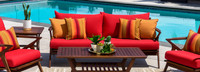 Vaughn™ 76in Sunbrella® Outdoor Sofa - Sunset Red