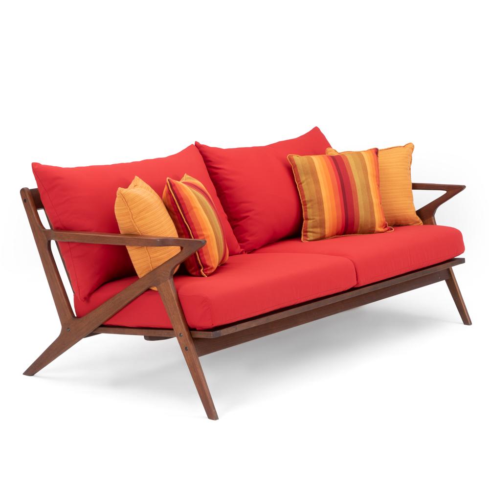 Vaughn™ 76in Outdoor Sofa - Sunset Red
