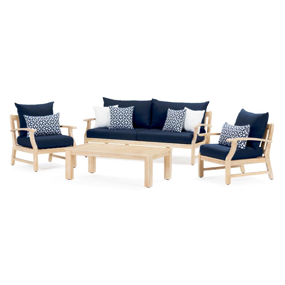 Kooper™ 4 Piece Sunbrella® Outdoor Sofa & Club Chair Set - Navy Blue