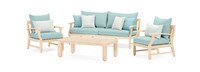 Kooper™ 4 Piece Sunbrella® Outdoor Sofa & Club Chair Set - Spa Blue