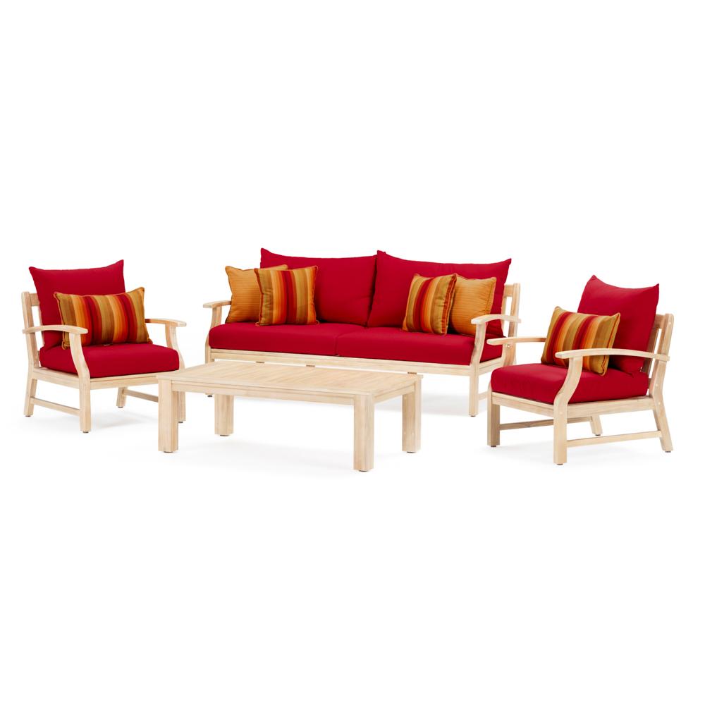 Kooper™ 4 Piece Outdoor Sofa & Club Chair Set - Sunset Red