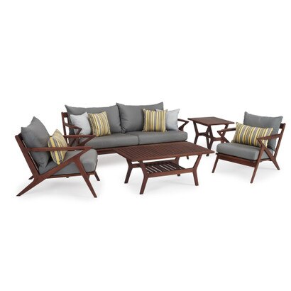 Vaughn™ 5 Piece Outdoor Seating Set - Charcoal Gray
