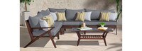 Vaughn™ 6 Piece Outdoor Sectional - Charcoal Gray