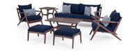 Vaughn™ 7 Piece Outdoor Sofa and Club Chair Set - Navy Blue