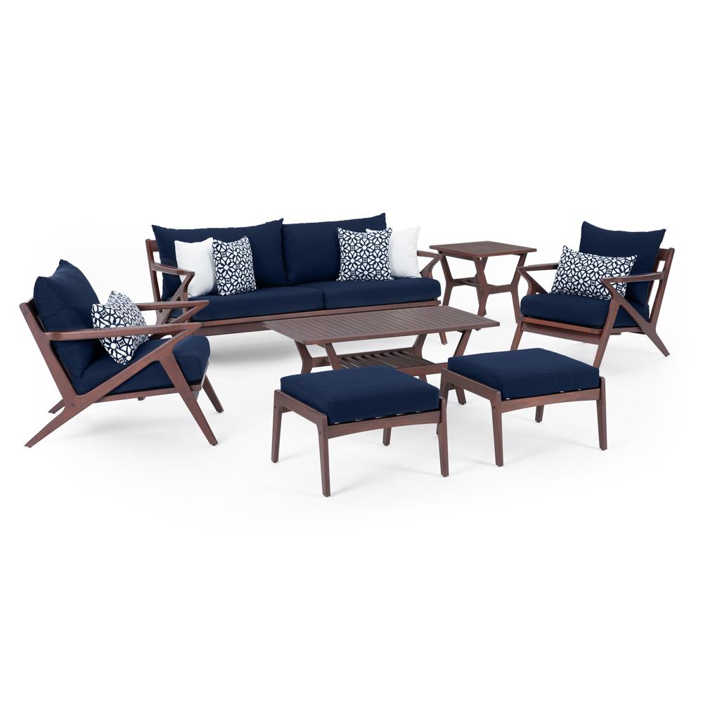 Vaughn™ 7 Piece Outdoor Sofa and Club Chair Set - Navy Blue