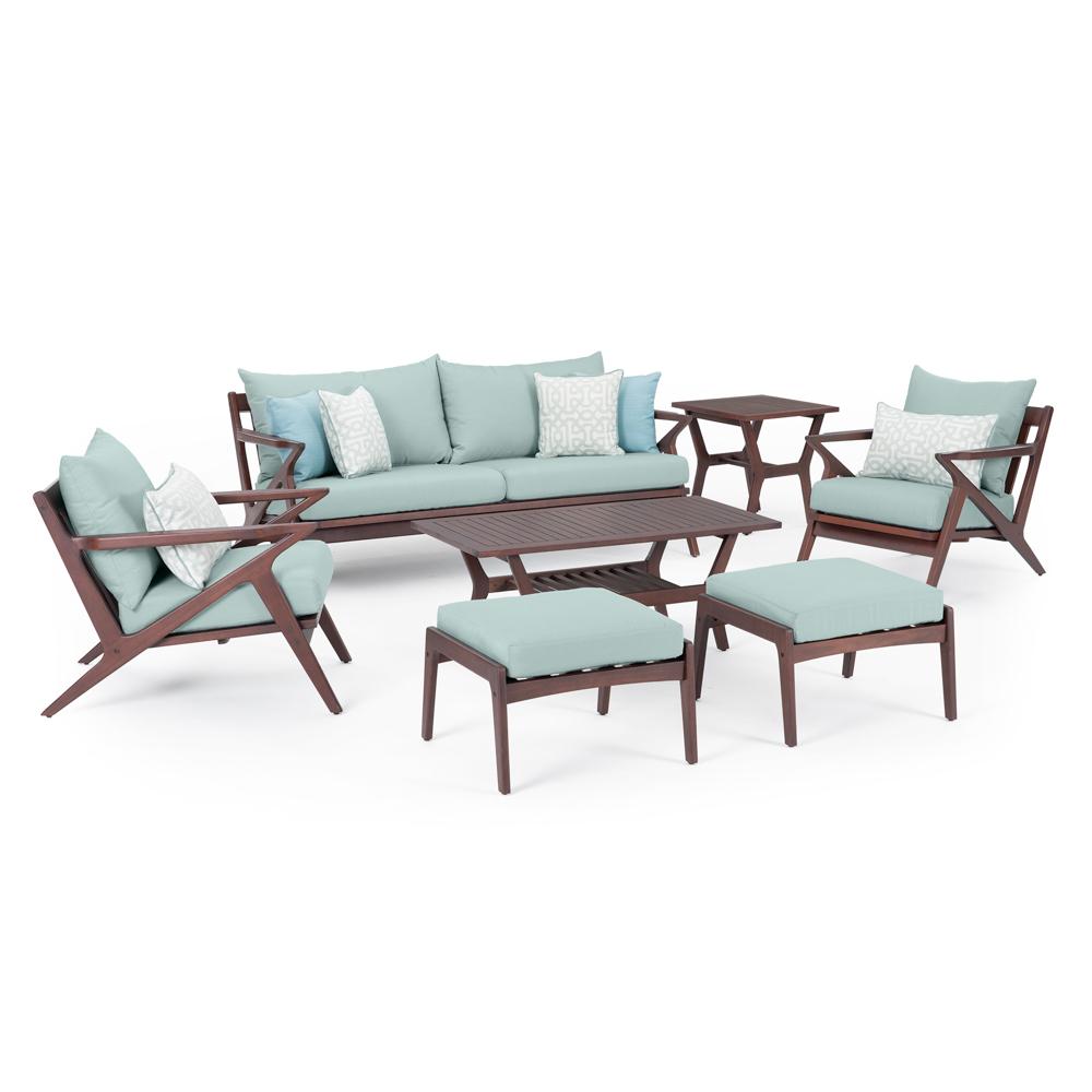 Vaughn™ 7 Piece Outdoor Sofa and Club Chair Set - Spa Blue