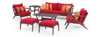 Vaughn™ 7 Piece Outdoor Sofa and Club Chair Set - Sunset Red