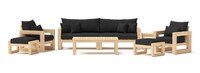 Benson™ 8 Piece Sunbrella® Outdoor Sofa & Club Chair Set - Canvas Black