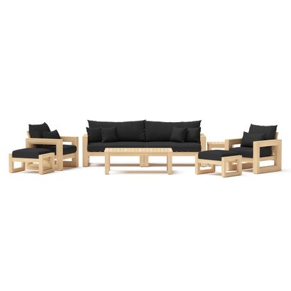 Benson™ 8 Piece Sunbrella® Outdoor Sofa & Club Chair Set - Canvas Black