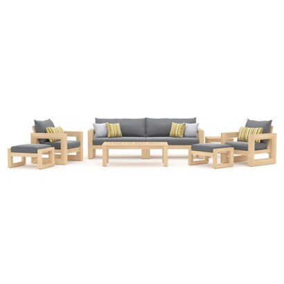 Benson™ 8 Piece Sunbrella® Outdoor Sofa & Club Chair Set - Charcoal Gray