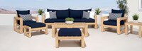 Benson™ 8 Piece Sunbrella® Outdoor Sofa & Club Chair Set - Navy Blue