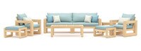 Benson™ 8 Piece Sunbrella® Outdoor Sofa & Club Chair Set - Spa Blue