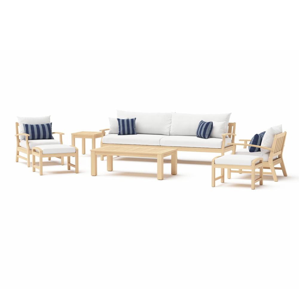 Kooper™ 8 Piece Sunbrella® Outdoor Sofa & Club Chair Set - Centered Ink