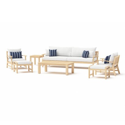 Kooper™ 8 Piece Sunbrella® Outdoor Sofa & Club Chair Set - Centered Ink