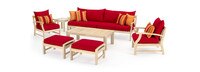 Kooper™ 8 Piece Sofa & Club Chair Set - Sunset Red