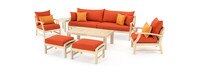Kooper™ 8 Piece Sunbrella® Outdoor Sofa & Club Chair Set - Tikka Orange