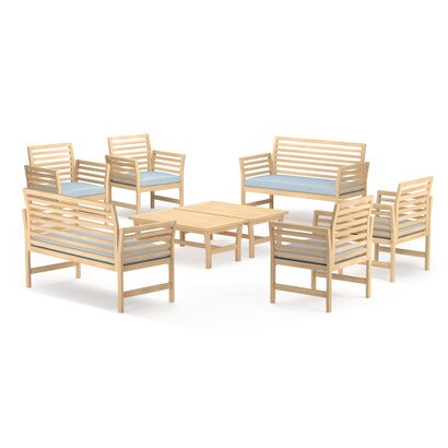 Yuri 8pc Seating Set - Light Blue