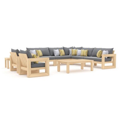 Benson™ 9 Piece Sunbrella® Outdoor Seating Set - Charcoal Gray