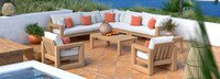 Benson™ 9 Piece Sunbrella® Outdoor Seating Set - Cast Coral