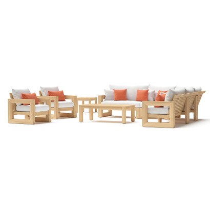 Benson™ 9 Piece Sunbrella® Outdoor Seating Set - Cast Coral