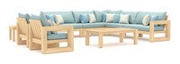Benson™ 9 Piece Sunbrella® Outdoor Seating Set - Spa Blue