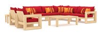 Benson™ 9 Piece Sunbrella® Outdoor Seating Set - Sunset Red