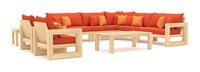 Benson™ 9 Piece Sunbrella® Outdoor Seating Set - Tikka Orange