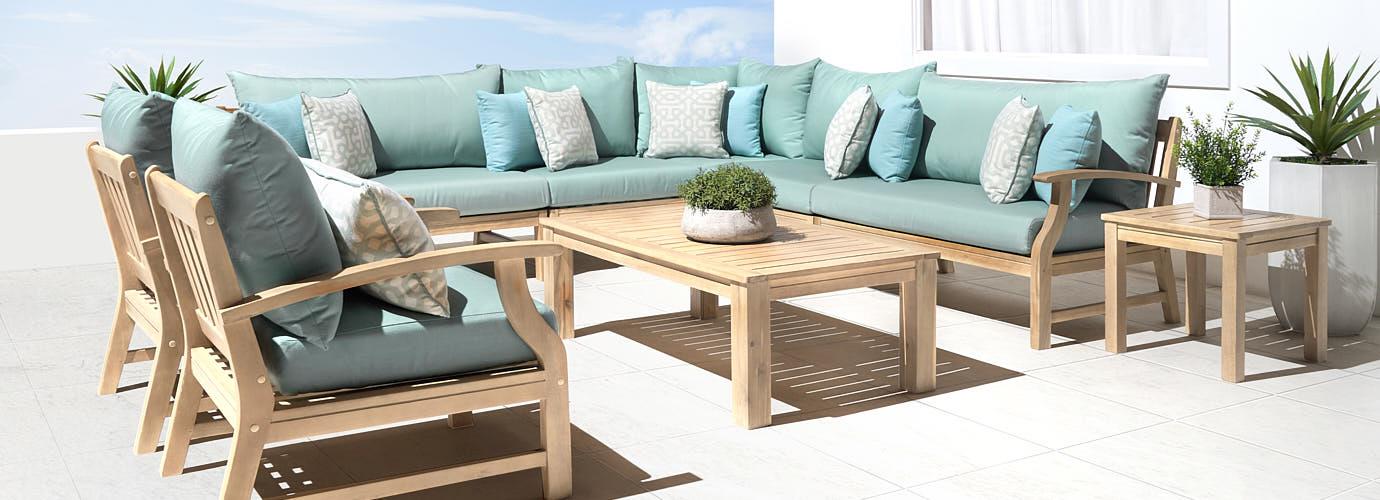 Kooper 9 Piece Sunbrella Outdoor Seating Set - Thumbnail 2