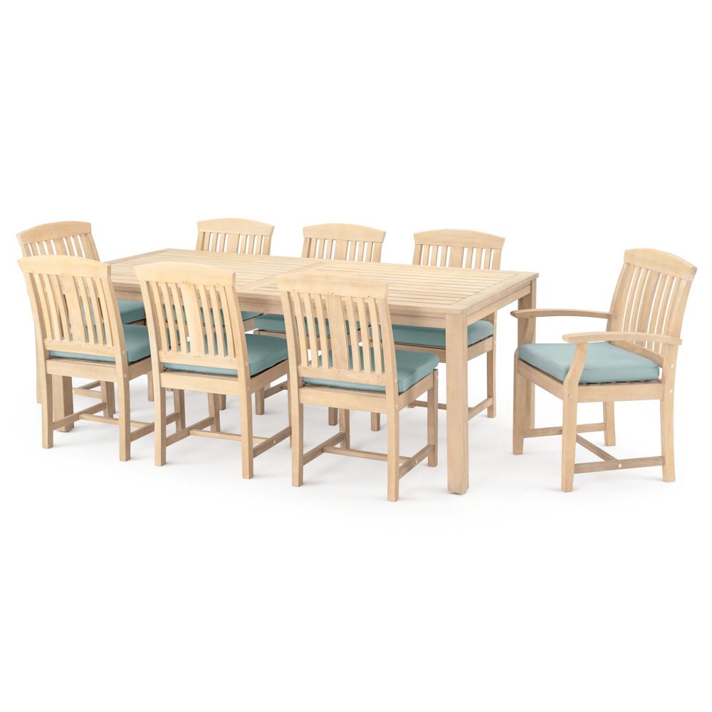Kooper™ 9 Piece Sunbrella® Outdoor Dining Set - Spa Blue