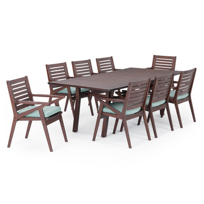 Vaughn™ 9 Piece Sunbrella® Outdoor Dining Set - Spa Blue