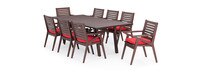 Vaughn™ 9 Piece Outdoor Dining Set - Sunset Red