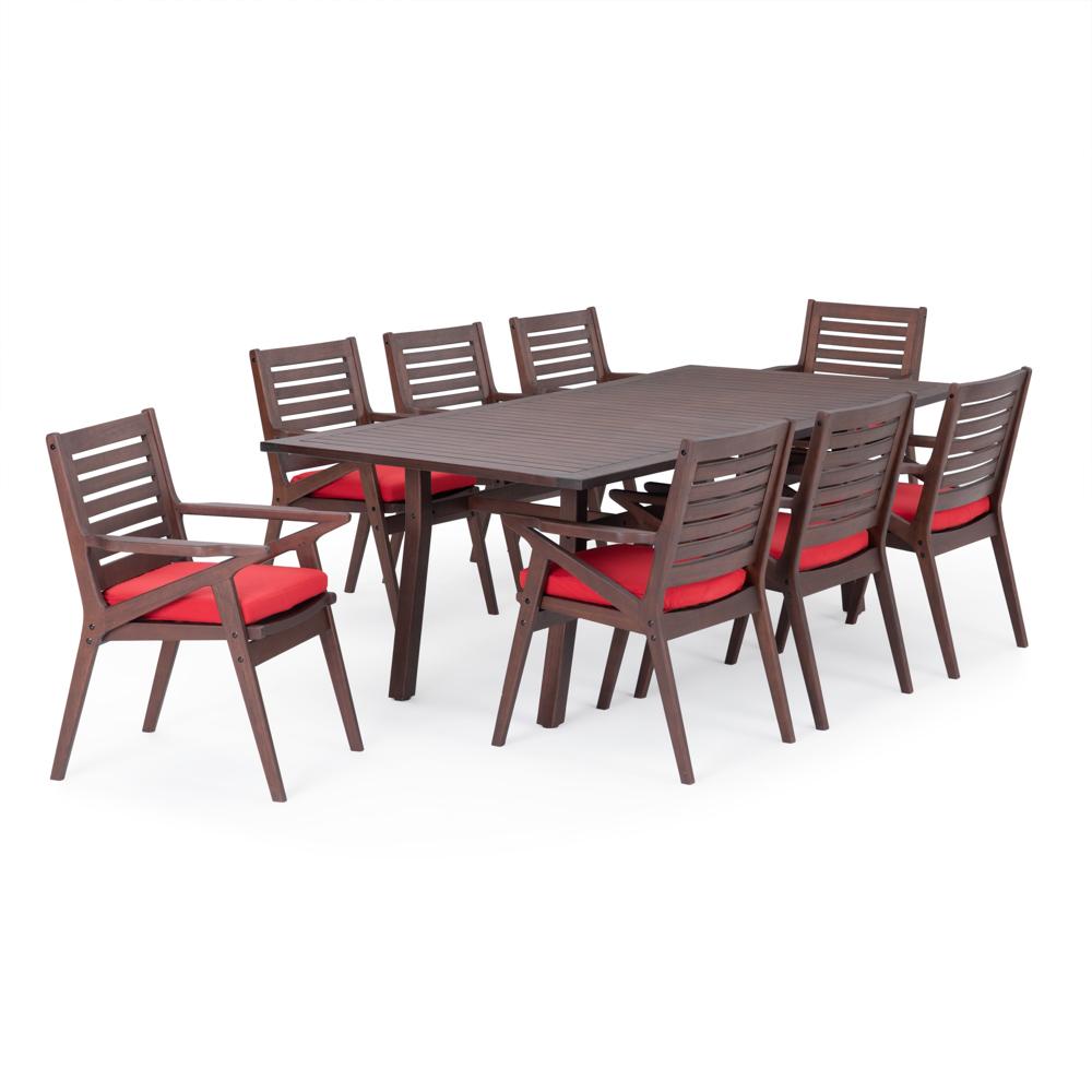 Vaughn™ 9 Piece Outdoor Dining Set - Sunset Red