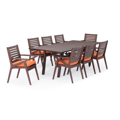 Vaughn™ 9 Piece Outdoor Dining Set - Tikka Orange