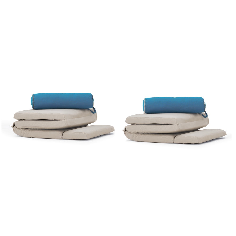Portofino® Comfort Set of 2 Sunbrella® Outdoor Lounger Cushions - Dove Gray