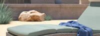 Portofino® Comfort Set of 2 Sunbrella® Outdoor Lounger Cushions - Spa Blue