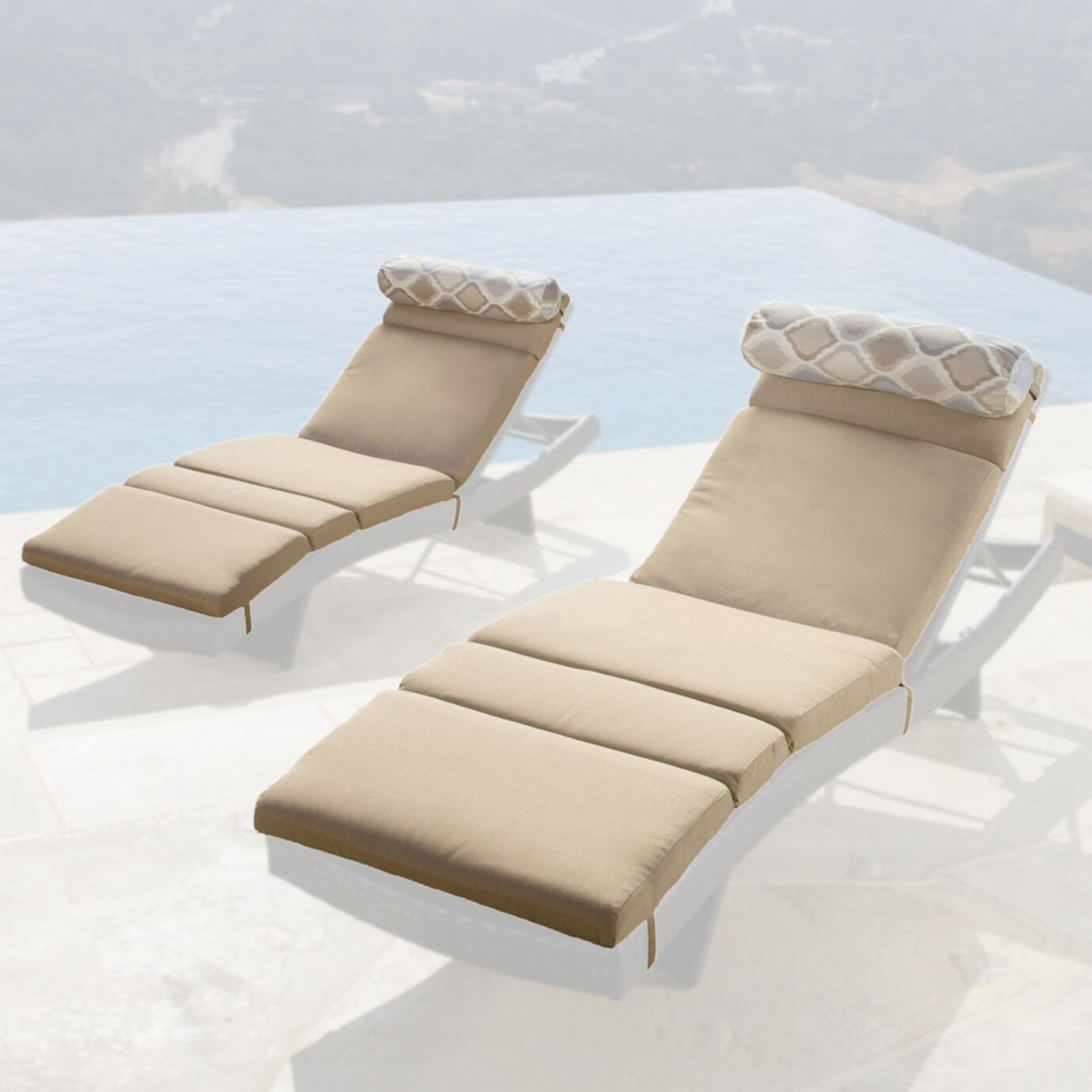 Portofino Comfort 2pk Lounger Cushions Heather Beige RST Brands