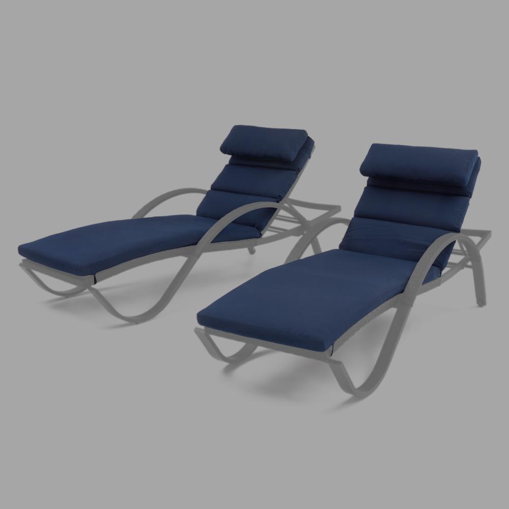 Modular Outdoor Set of 2 Sunbrella® Lounge Cushions - Navy