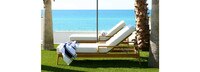 Santorini Outdoor Pool Chaise Basket Weave Cushions - Oyster