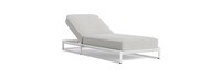 Sanibel Outdoor Chaise In White - Basket Weave Stone