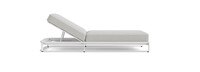 Sanibel Outdoor Chaise In White - Basket Weave Stone