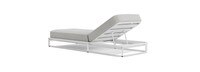 Sanibel Outdoor Chaise In White - Basket Weave Stone