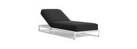 Sanibel Outdoor Chaise In White - Plain Weave Carbon